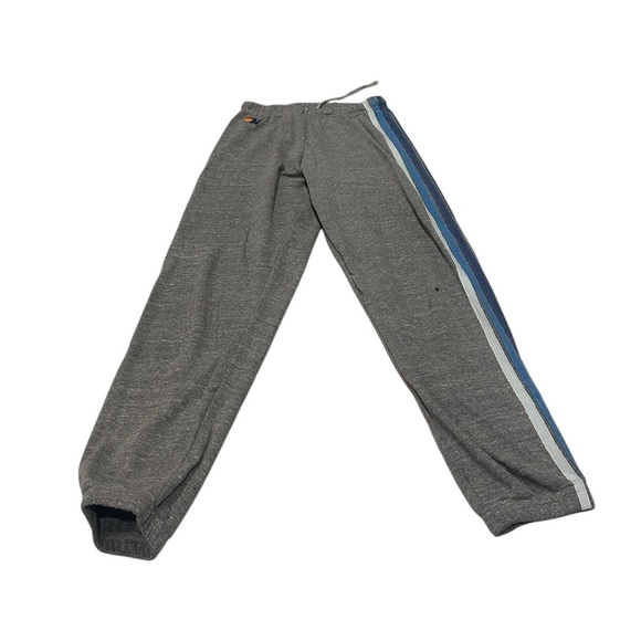 Aviator Nation - 5 Stripe Sweatpants Heather Gray and Blue Medium - Picture 2 of 9